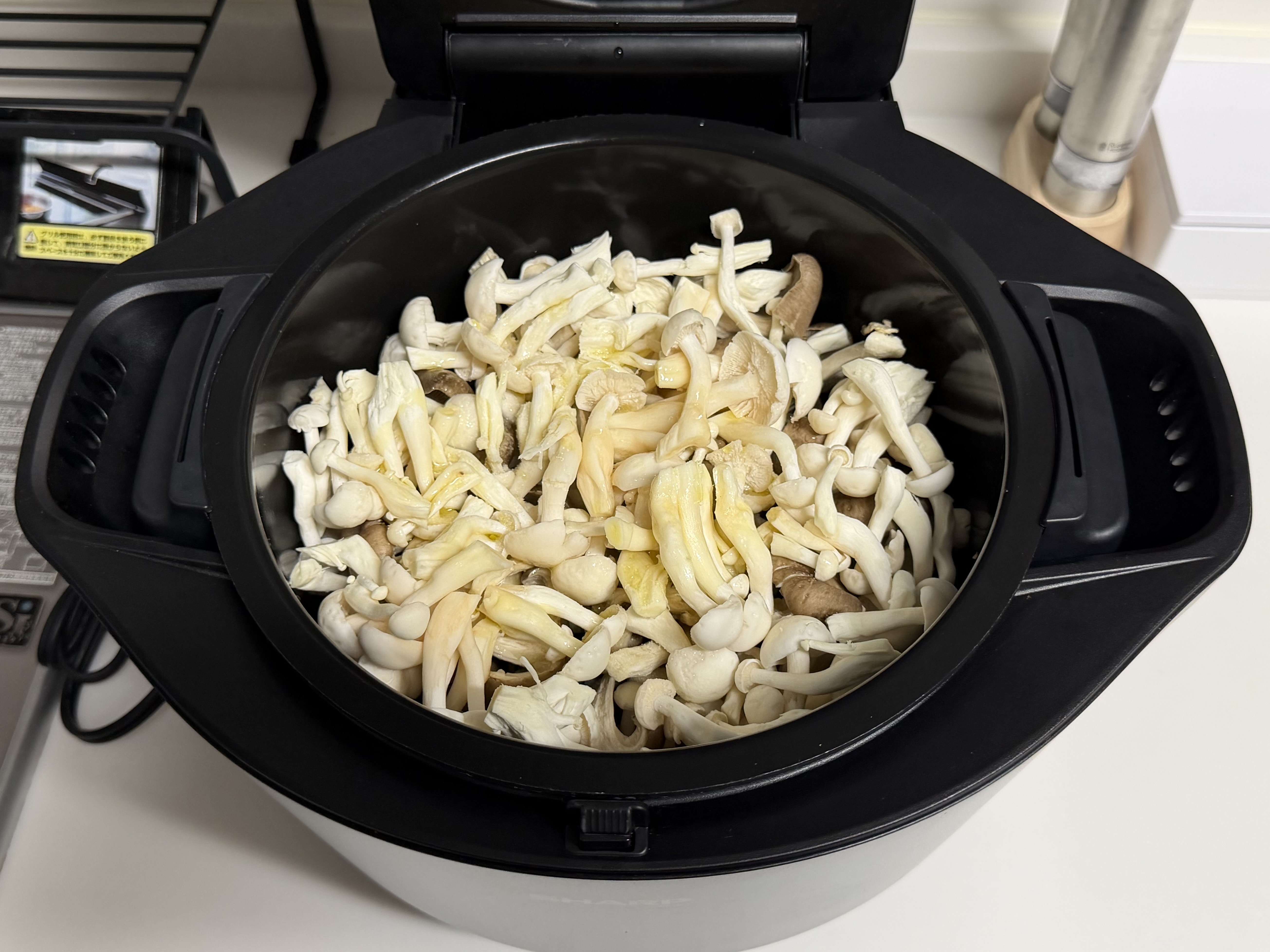 調味料を加えた後の内鍋の状態